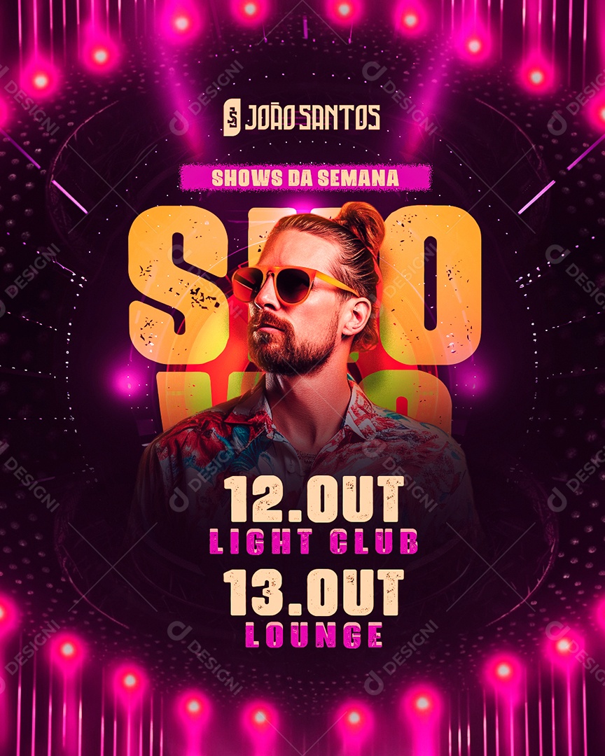 Flyer João Santos Shows da Semana Social Media PSD Editável
