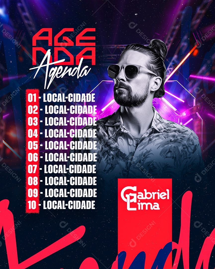 Flyer Agenda Gabriel Lima Social Media PSD Editável