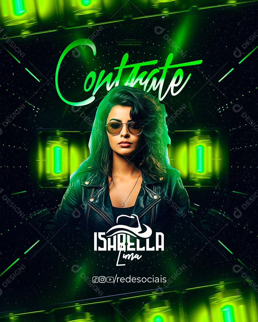 Flyer Contrate Isabella Lima Social Media PSD Editável