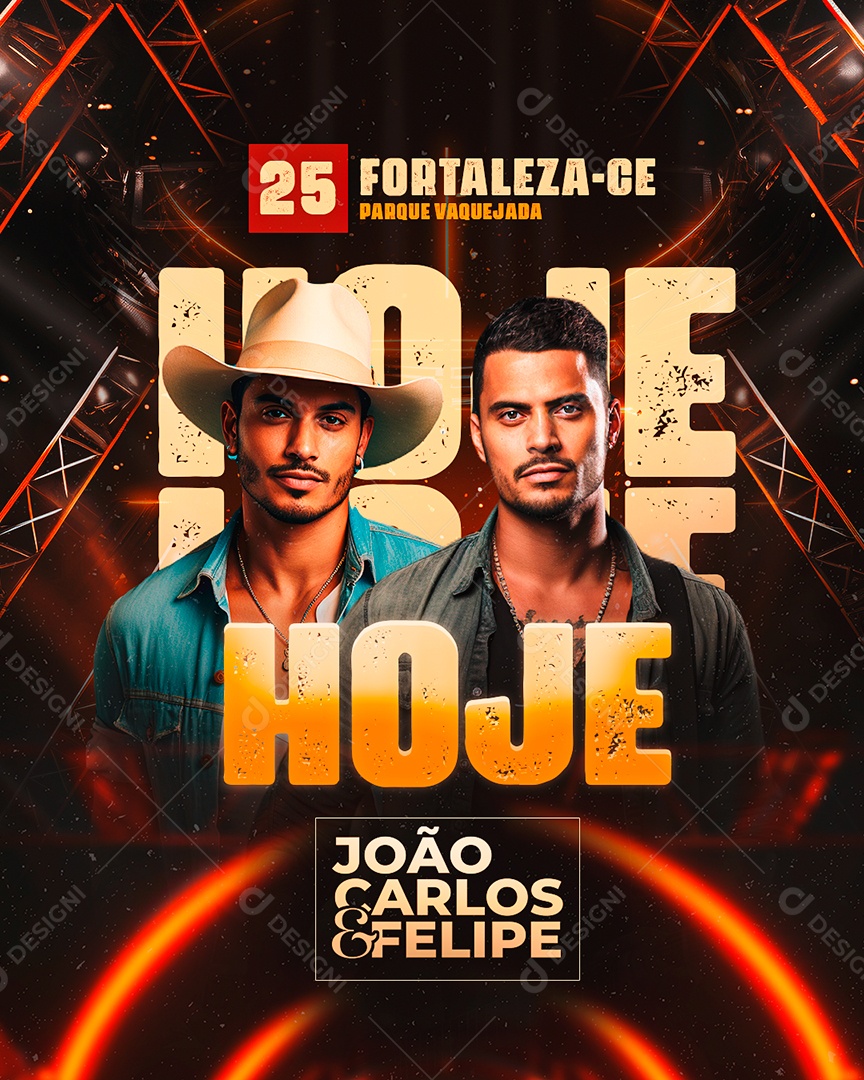 Flyer Hoje João Carlos & Felipe Social Media PSD Editável