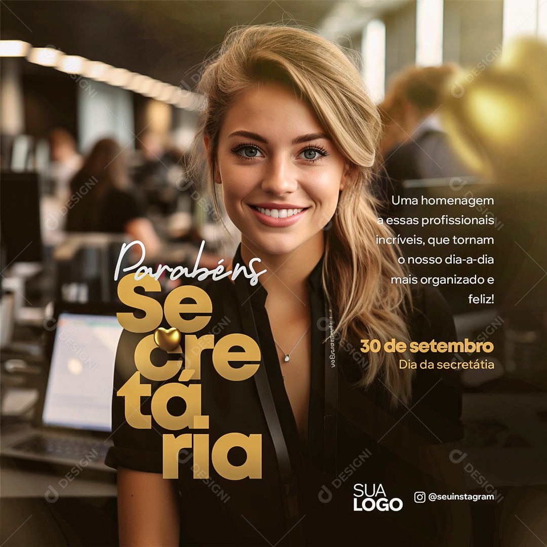 Social Media Profissionais Incríveis Parabéns Secretária PSD Editável