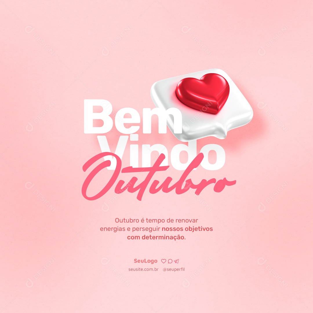 Bem Vindo Outubro Tempo De Renovar Social Media PSD Editável
