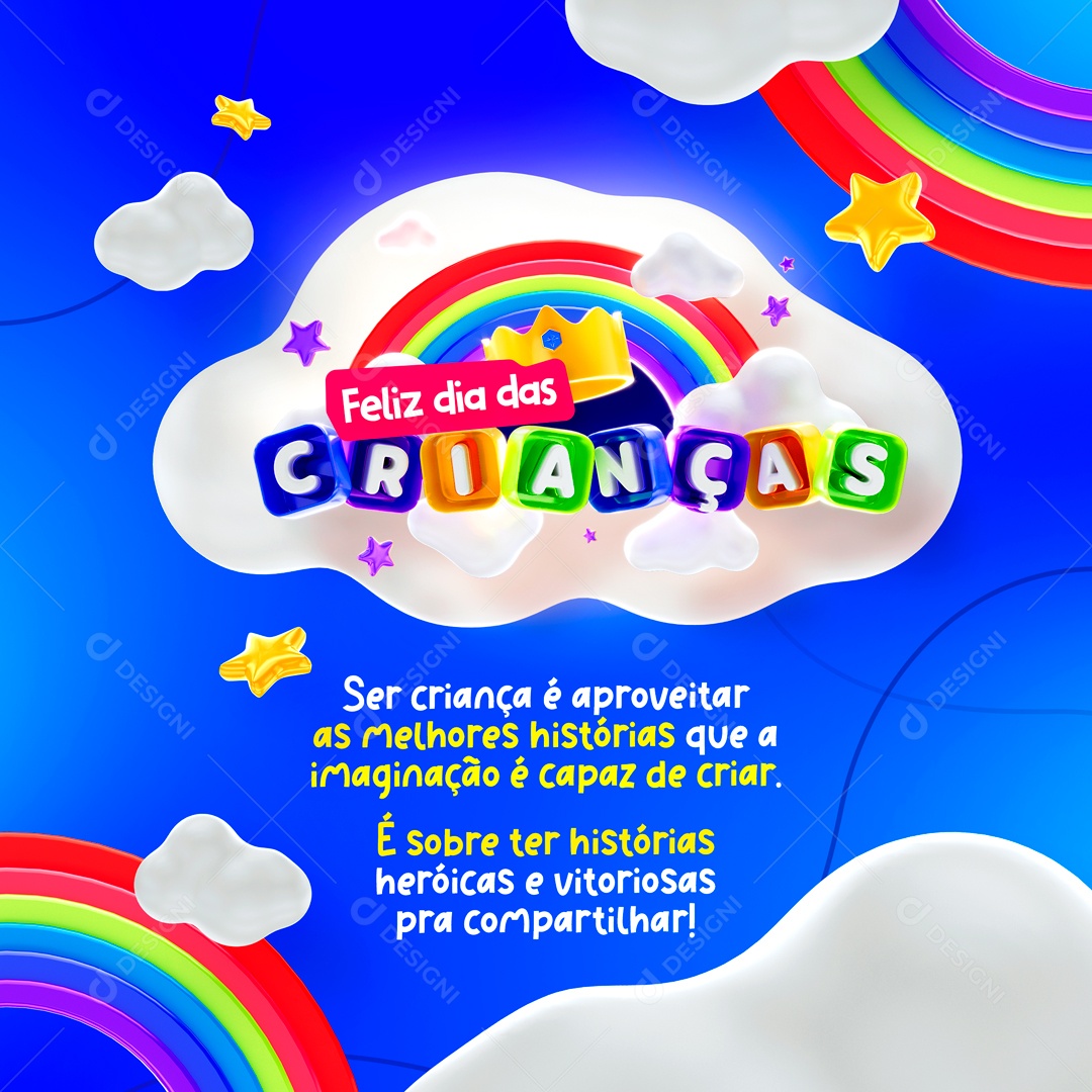 Social Media Feliz Dia Das Crianças Histórias Heróicas PSD Editável