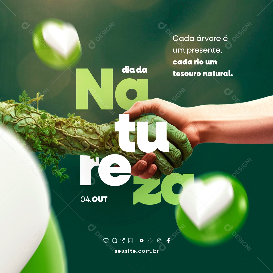 Social Media Dia Da Natureza 04 de Outubro PSD Editável