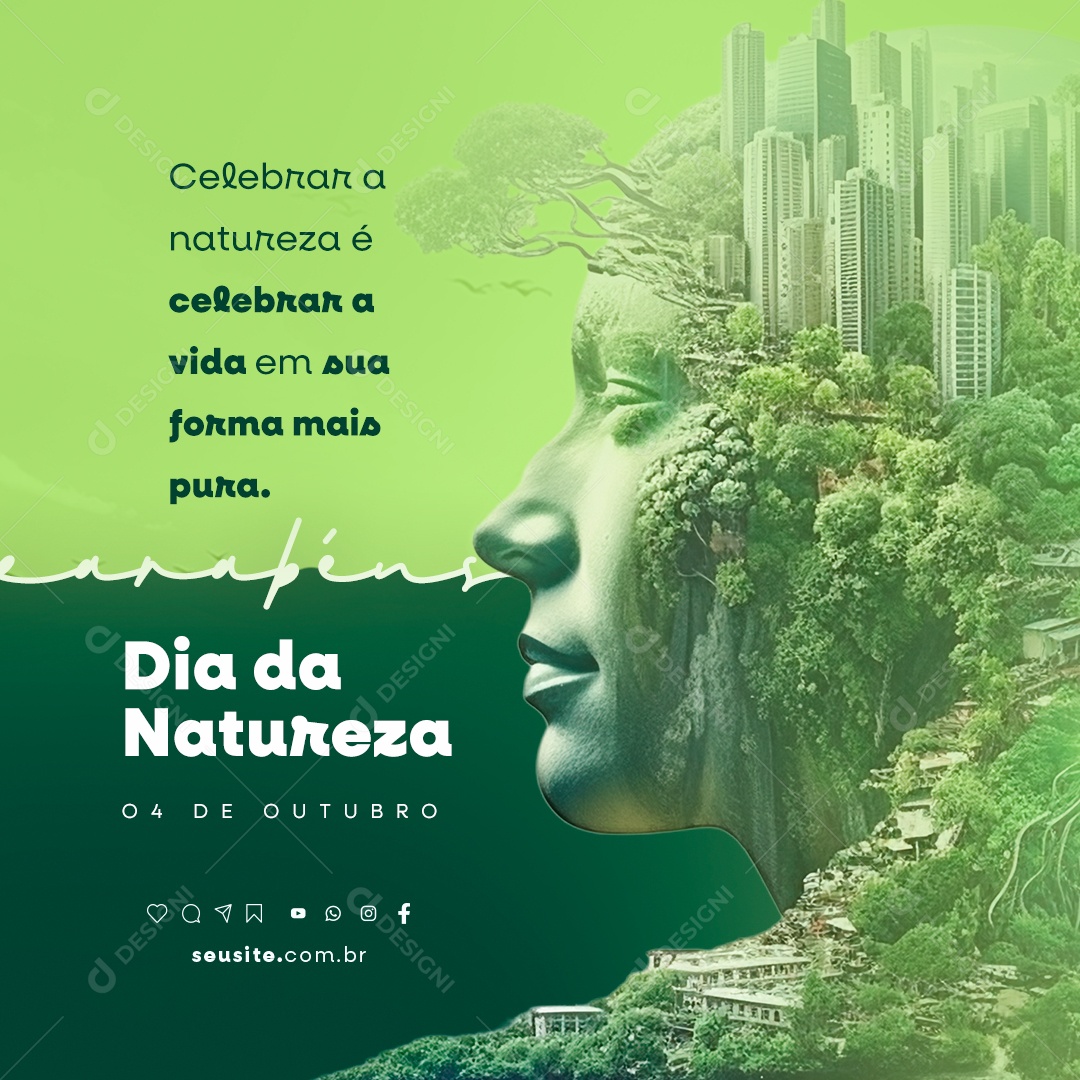 Dia Da Natureza 04 de Outubro Social Media PSD Editável