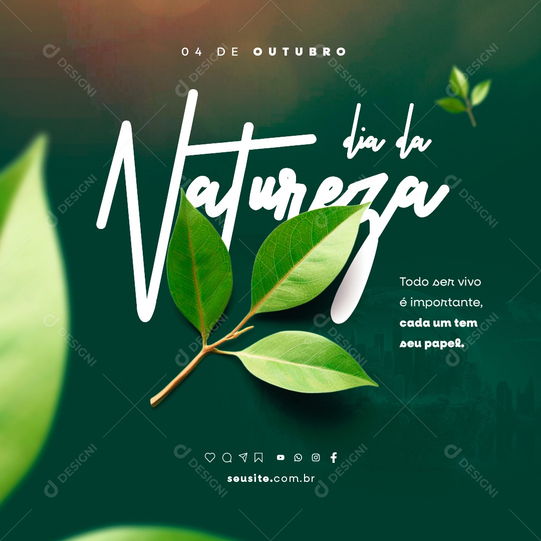 Dia Da Natureza 04 de Outubro Social Media PSD Editável
