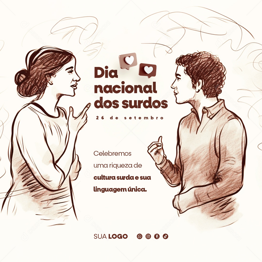 Social Media Dia Nacional dos Surdos 26 de Setembro PSD Editável