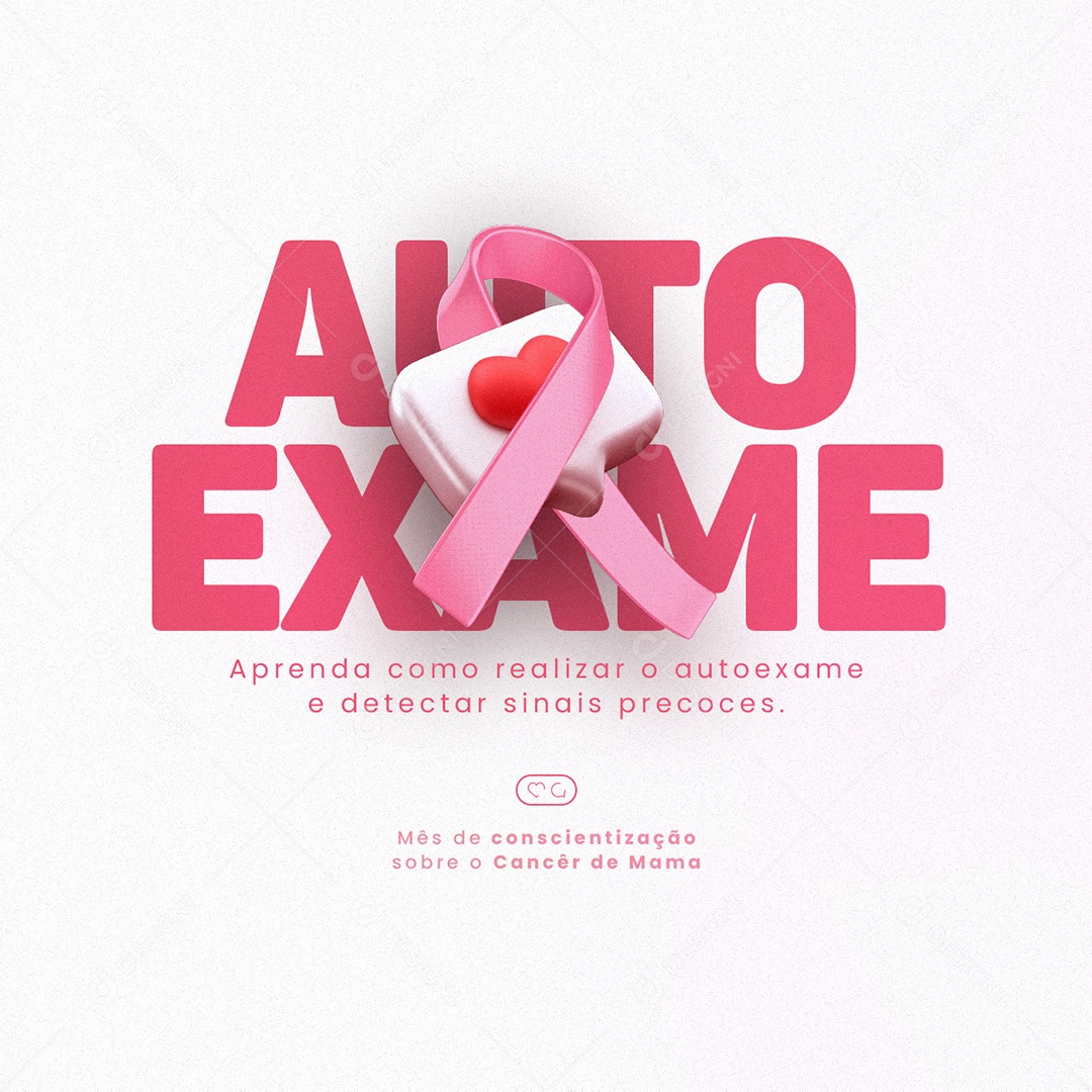 Outubro Rosa Auto Exame Aprenda como Realizar Social Media PSD Editável