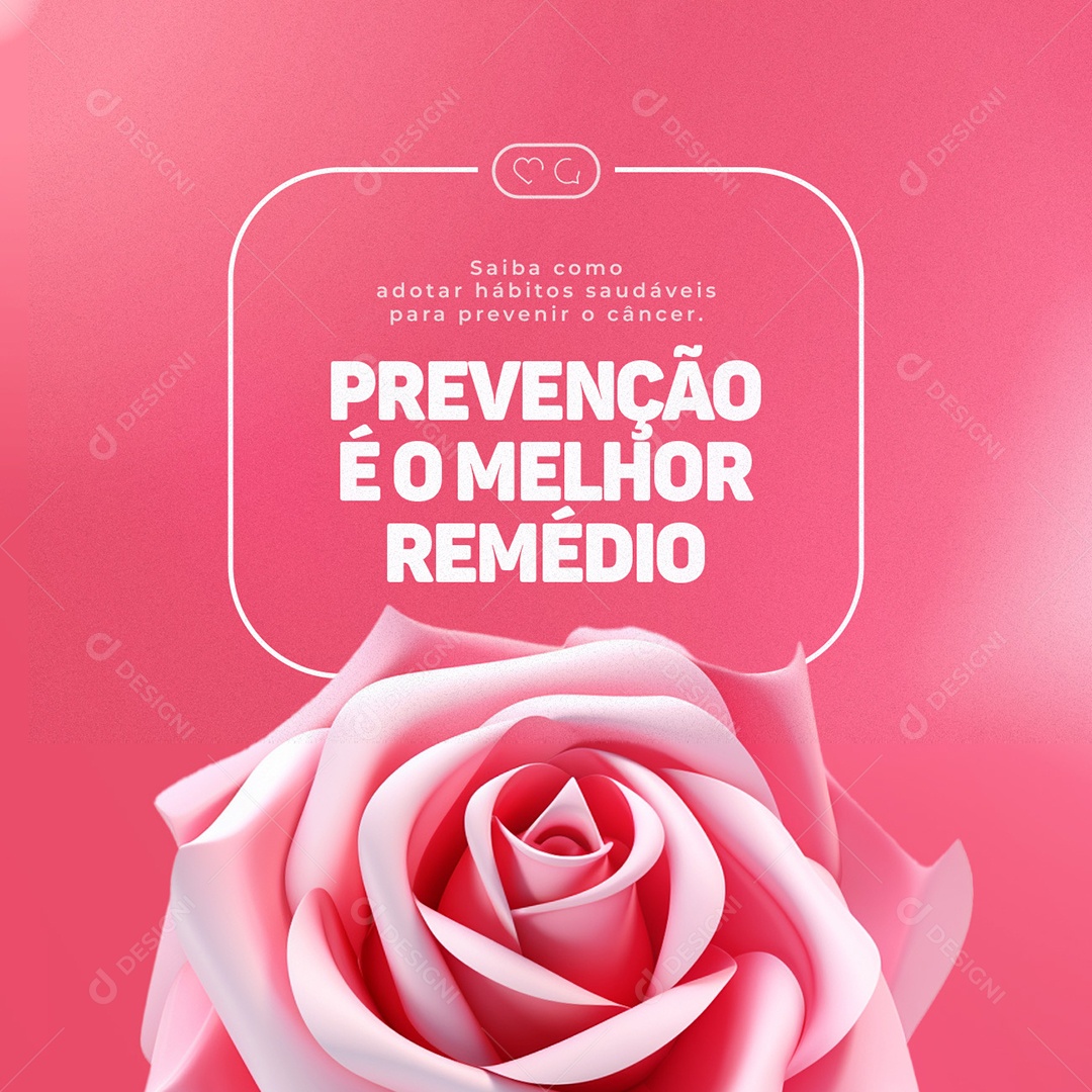Outubro Rosa Prevenção é o Melhor Remédio Social Media PSD Editável