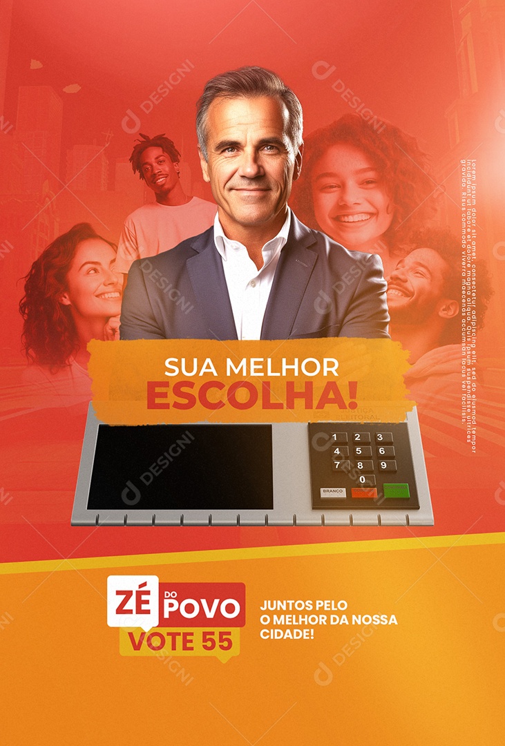 Política Sua Melhor Escolha Zé do Povo Social Media PSD Editável