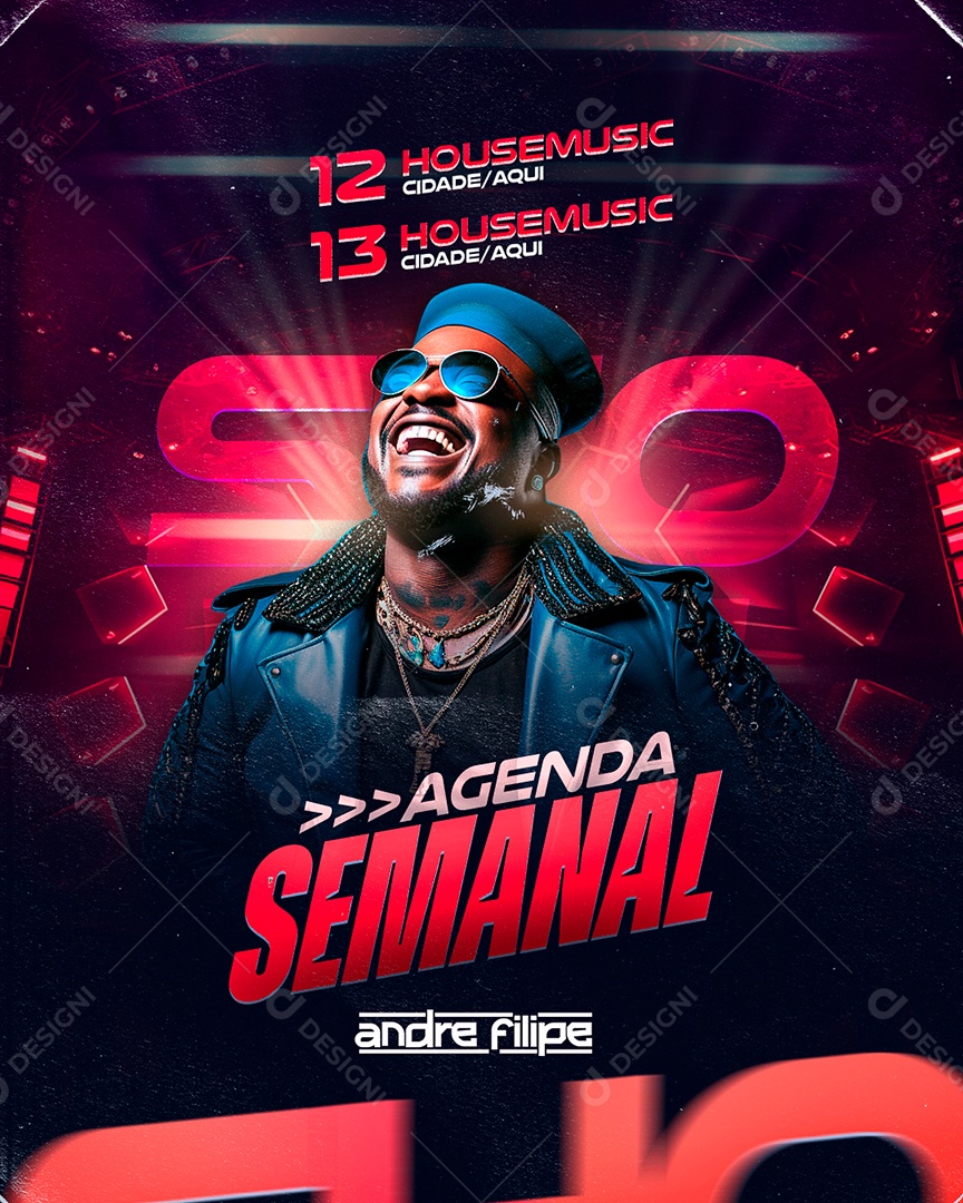 Flyer Agenda Semanal Andre Filipe Social Media PSD Editável