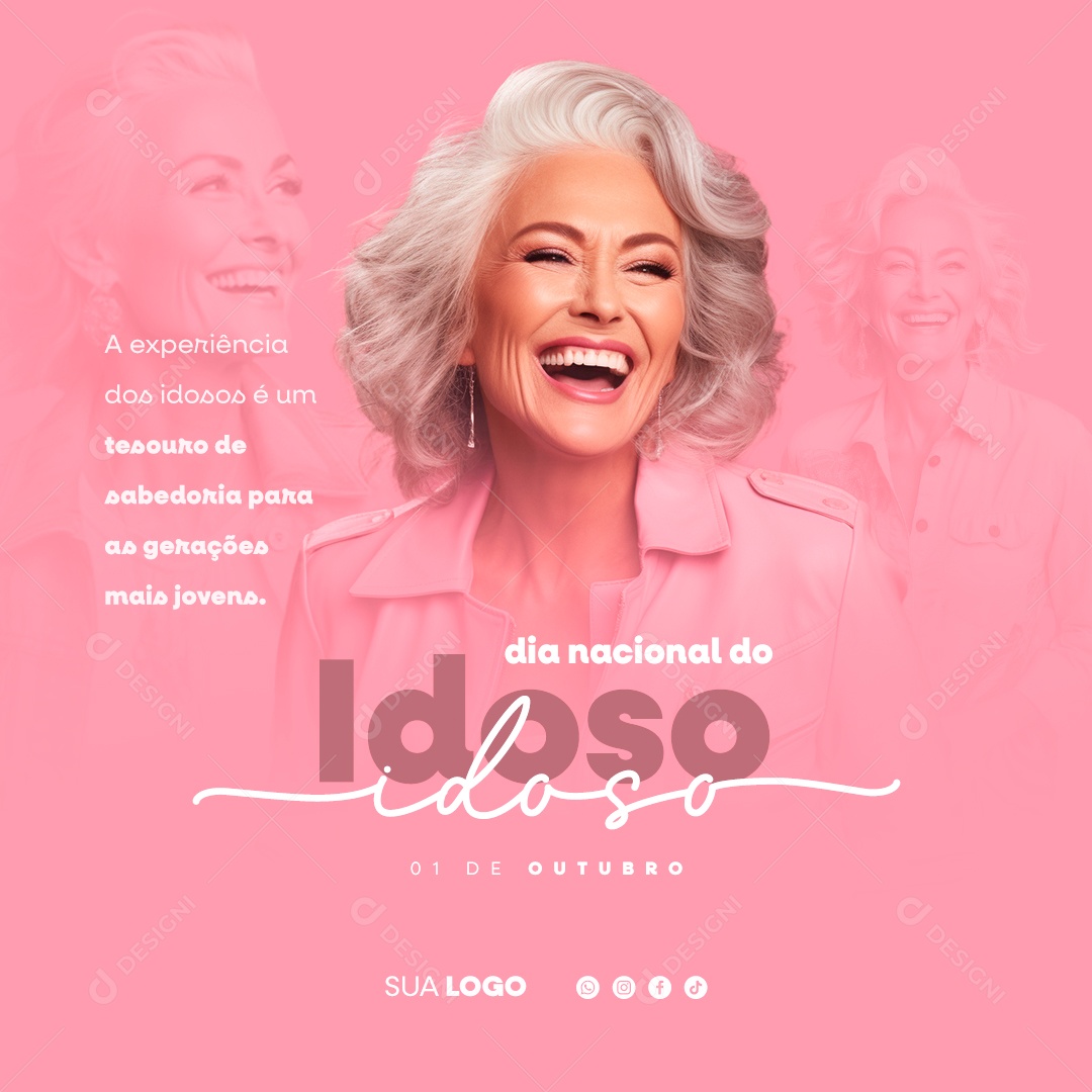 Dia Nacional do Idoso 01 de Outubro Social Media PSD Editável