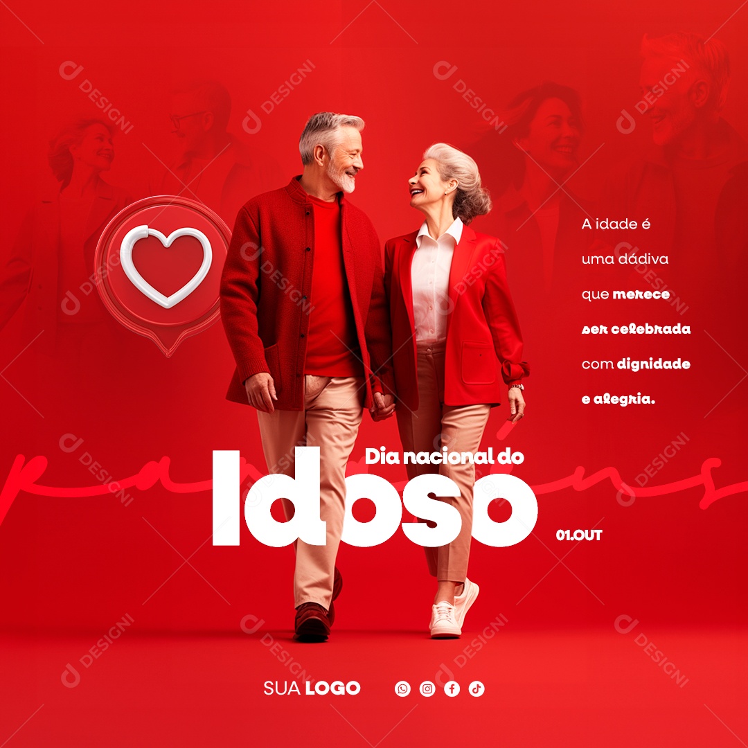 Dia Nacional do Idoso 01 de Outubro Social Media PSD Editável