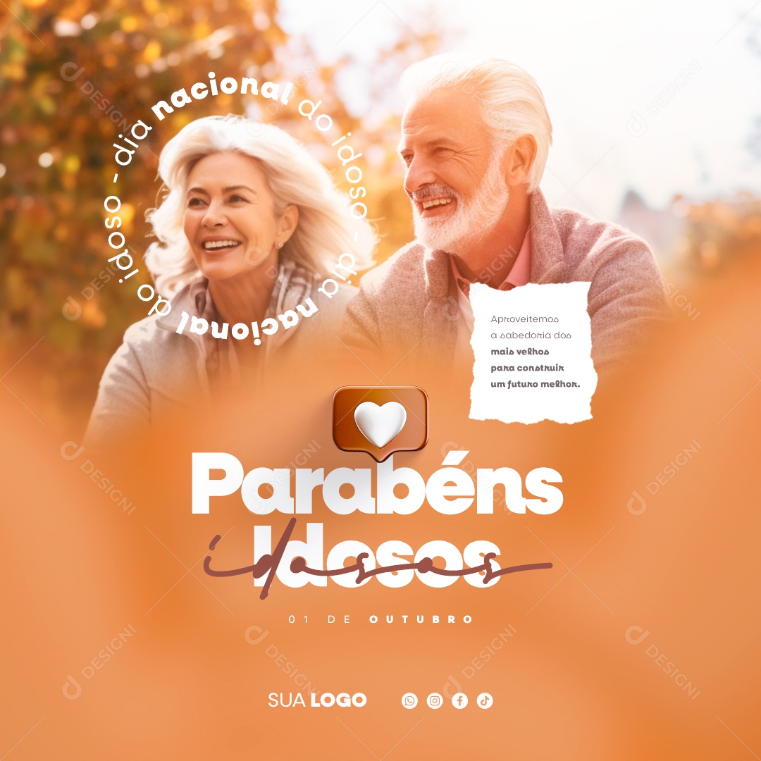 Dia Nacional do Idoso 01 de Outubro Social Media PSD Editável