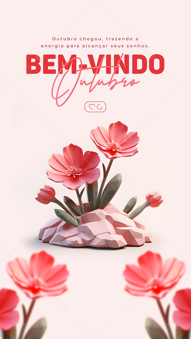 Story Bem Vindo Outubro Chegou Trazendo Energia Social Media PSD Editável