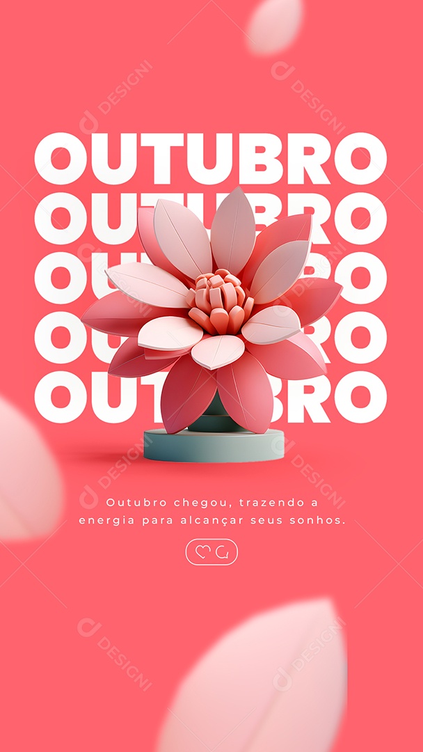 Story Bem Vindo Outubro Chegou Trazendo Energia Social Media PSD Editável