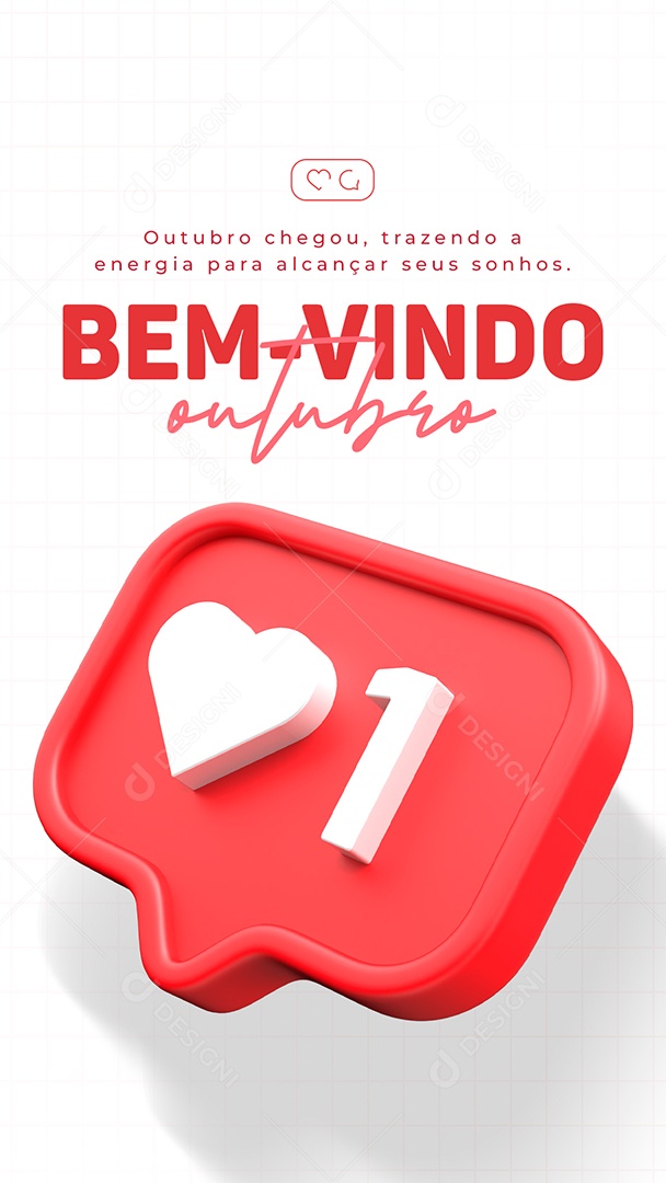 Story Bem Vindo Outubro Chegou Trazendo Energia Social Media PSD Editável