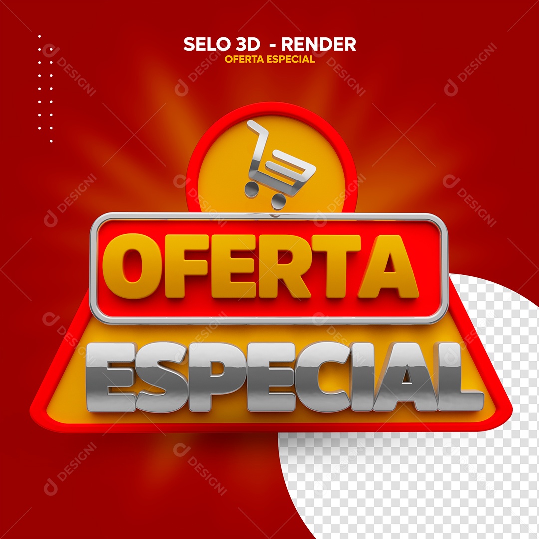 Oferta Especial Selo 3D Dourado Branco para Composição PSD