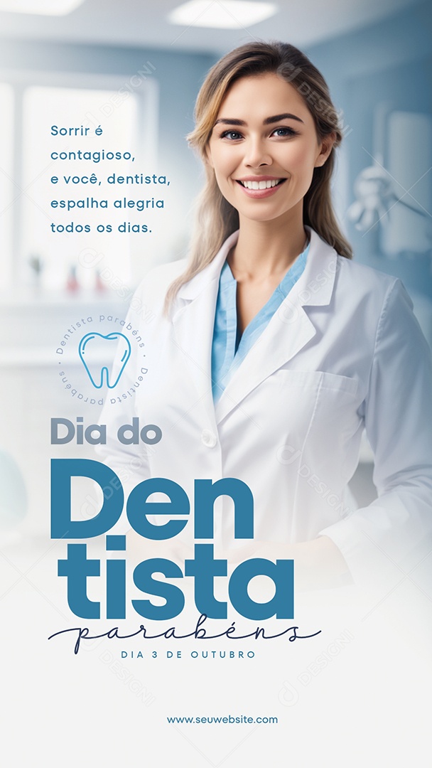 Social Media Story Dia Mundial Do Dentista Parabéns PSD Editável