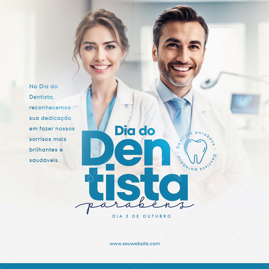 Feed Dia Do Dentista Parabéns 3 De Outubro Social Media PSD Editável