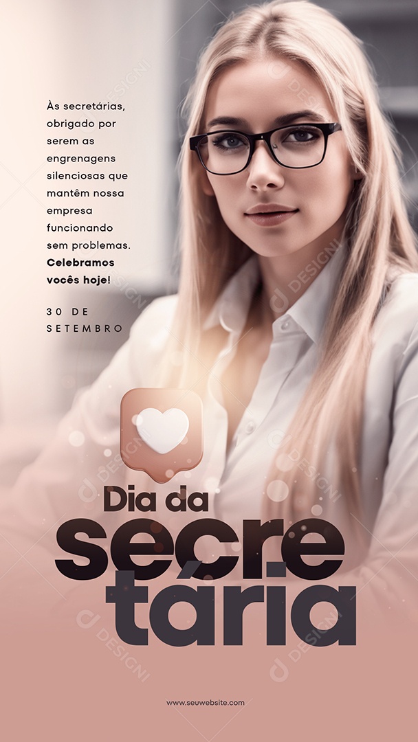 Social Media Story Celebramos Vocês Hoje Dia Da Secretária PSD Editável