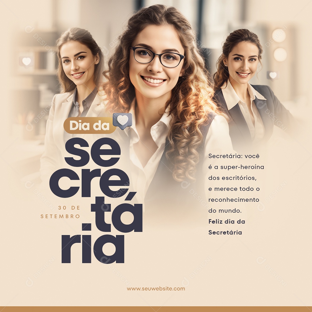 Feed Dia Da Secretária 30 De Setembro Social Media PSD Editável