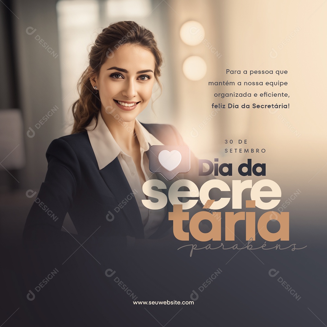 Social Media Feed Dia Da Secretária Parabéns 30 De Setembro PSD Editável