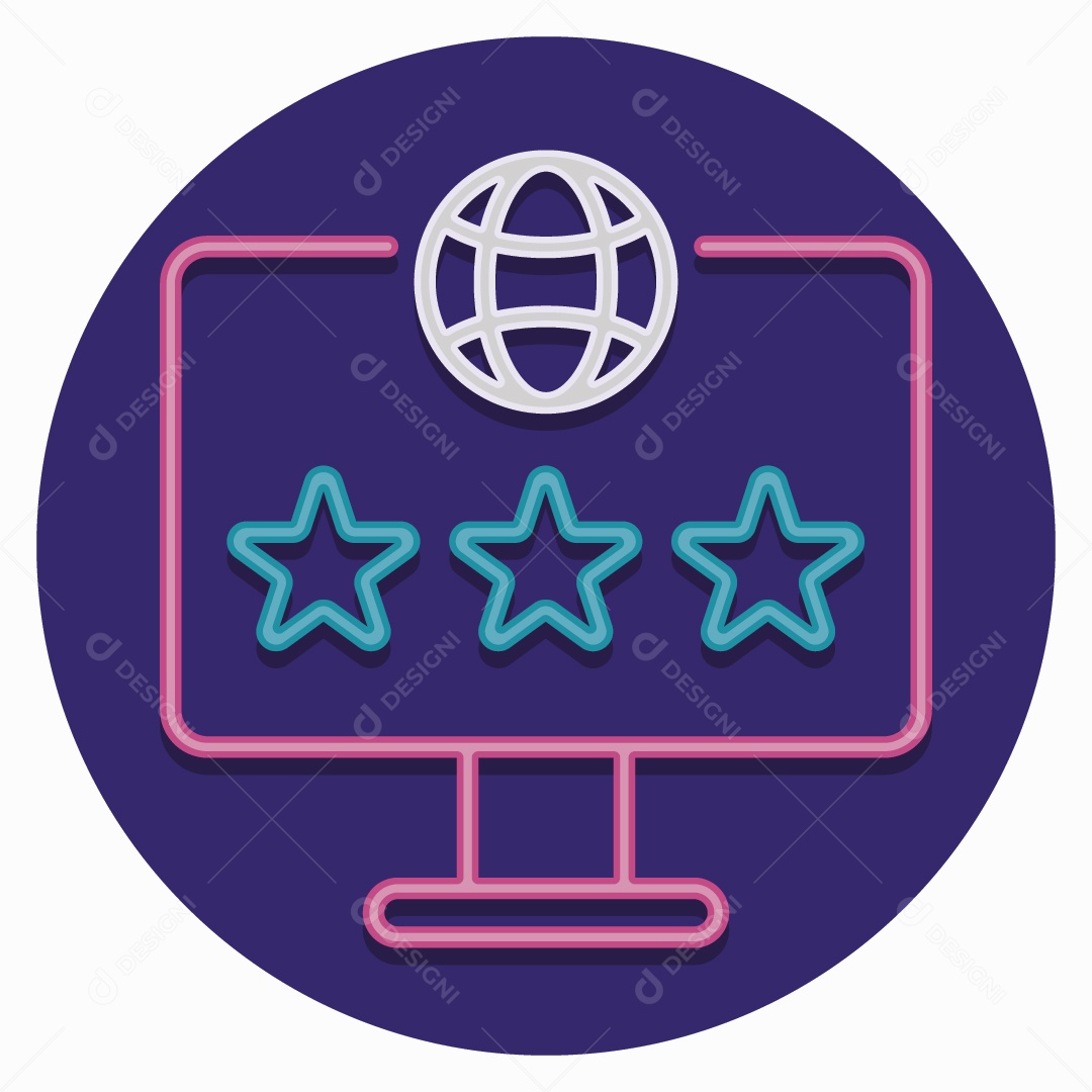 Ícone de Estrelas de Satisfação Ilustração Vetor EPS