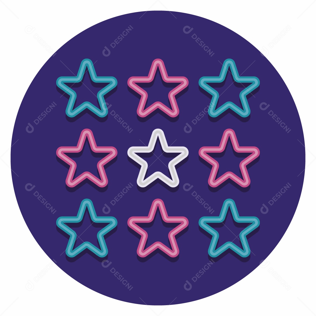 Ícone de Estrelas de Avaliação Ilustração Vetor EPS