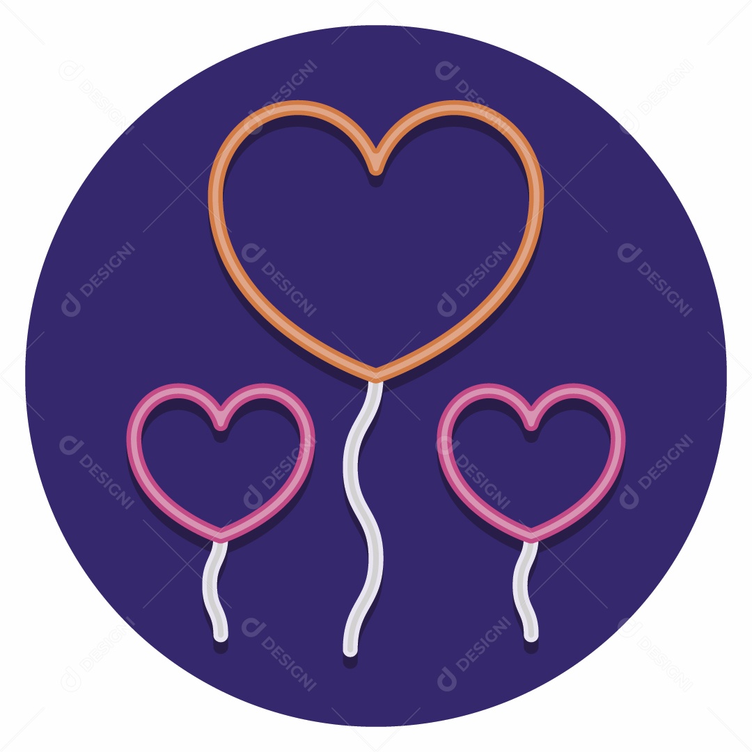 Ícone de Corações Ilustração Vetor EPS