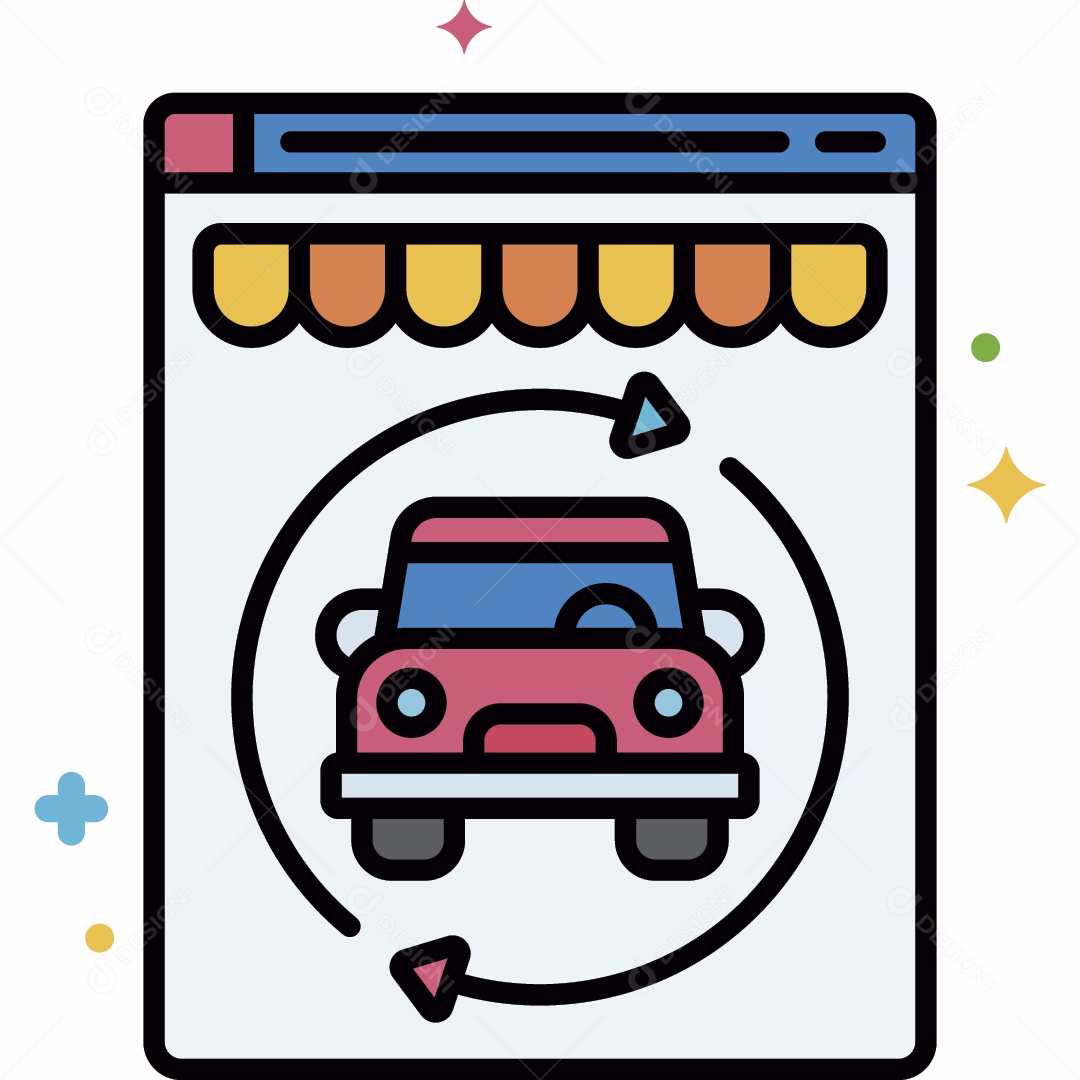 Ícone de Pesquisa de Veículo Ilustração Vetor EPS