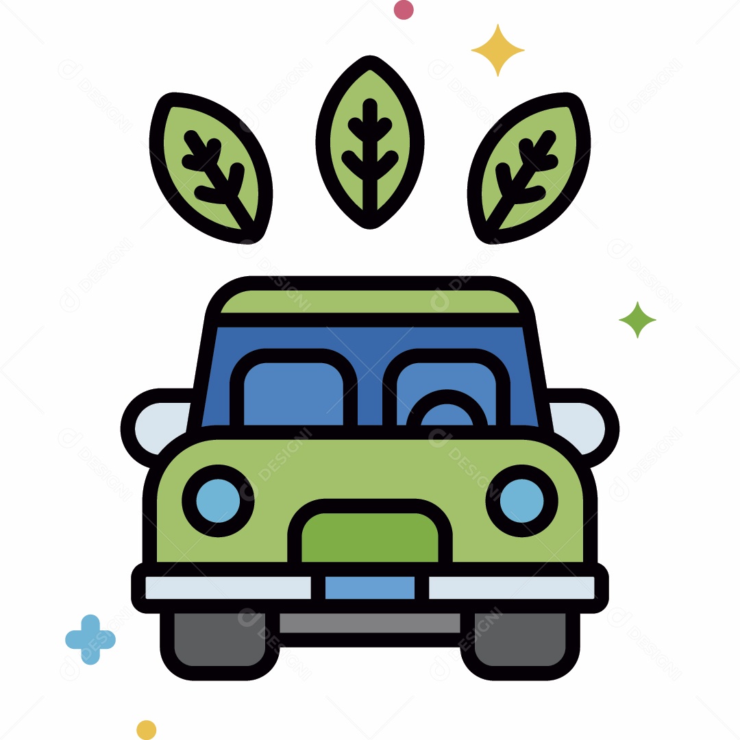 Carro Ecológico Ilustração Vetor EPS