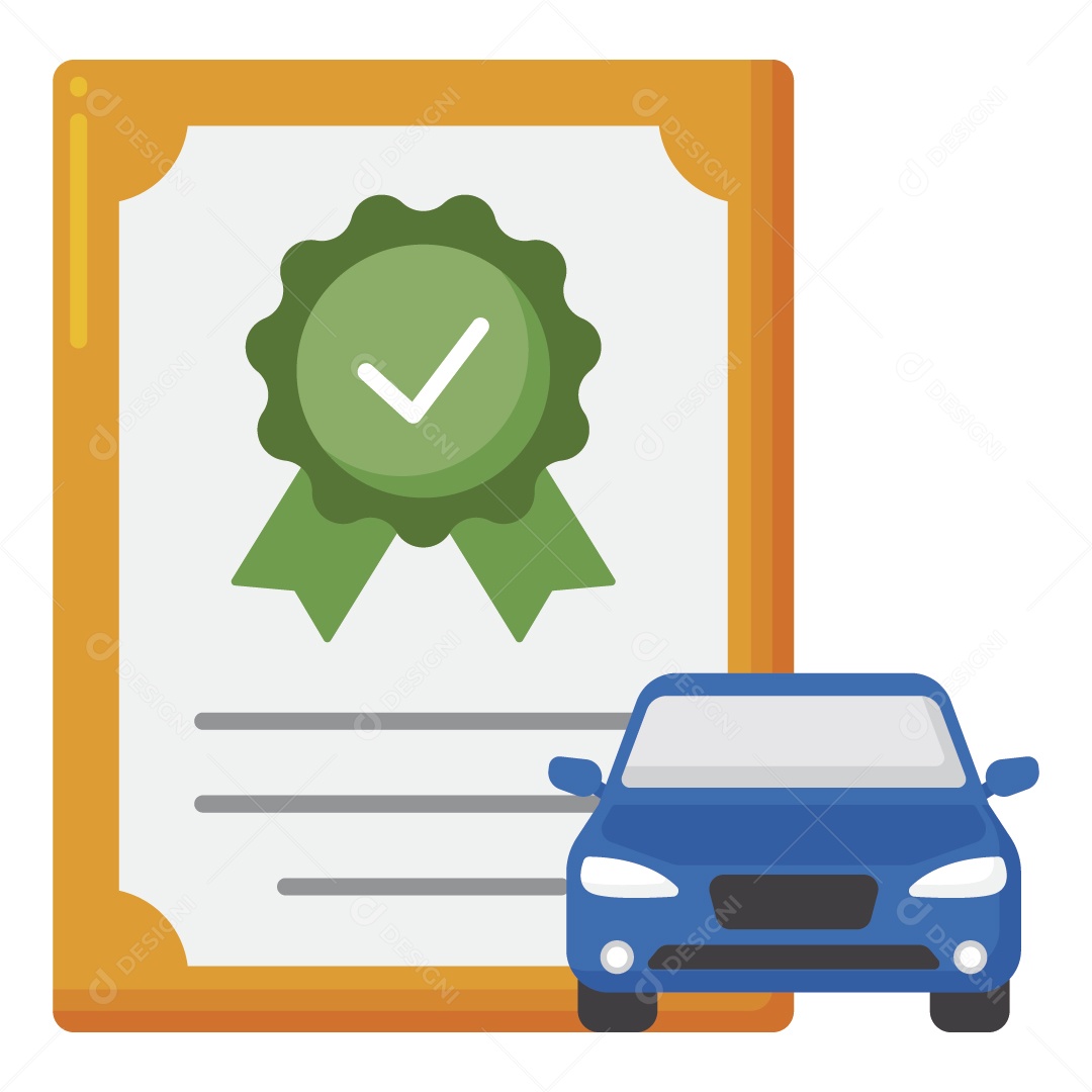 Contrato Verificado de Veículo Ilustração Vetor EPS