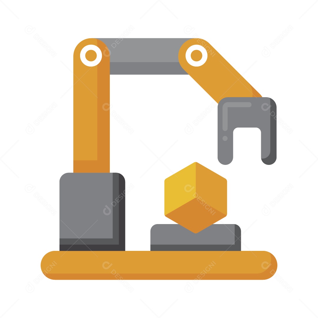 Braço Robótico Feito em Impressora 3D Ilustração Vetor EPS