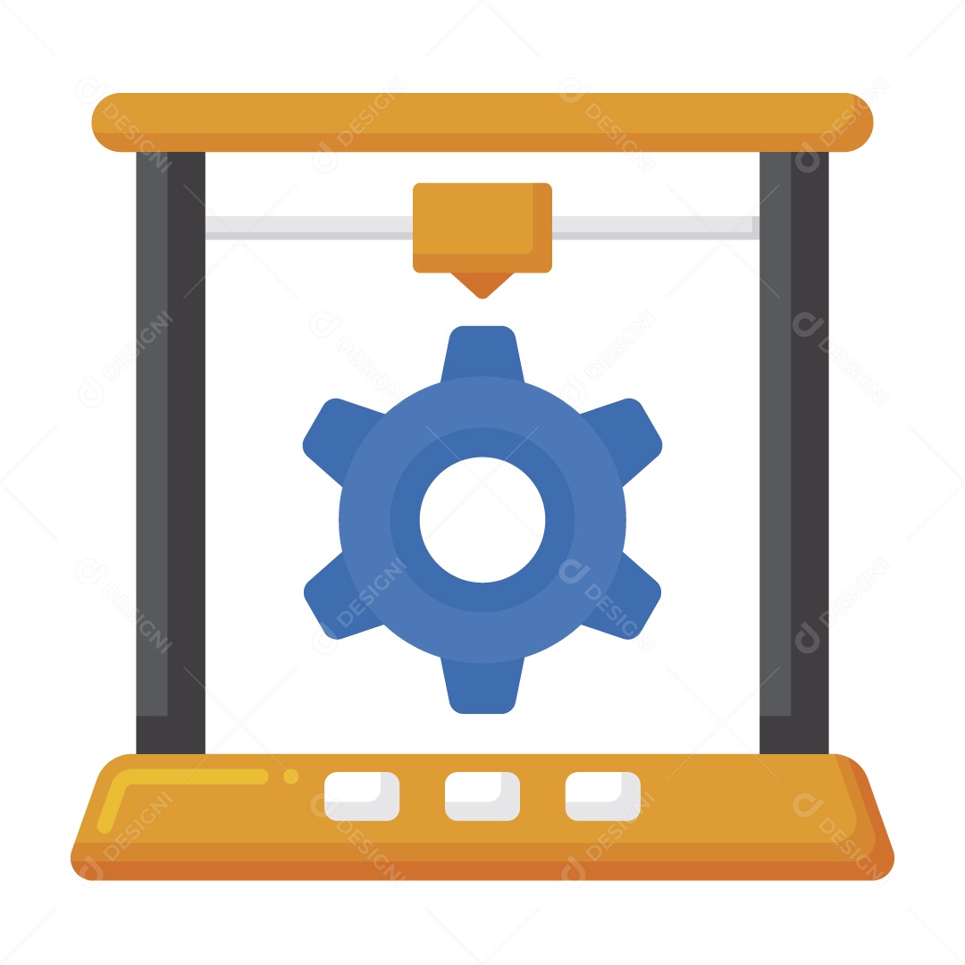 Impressora 3D Ilustração Vetor EPS