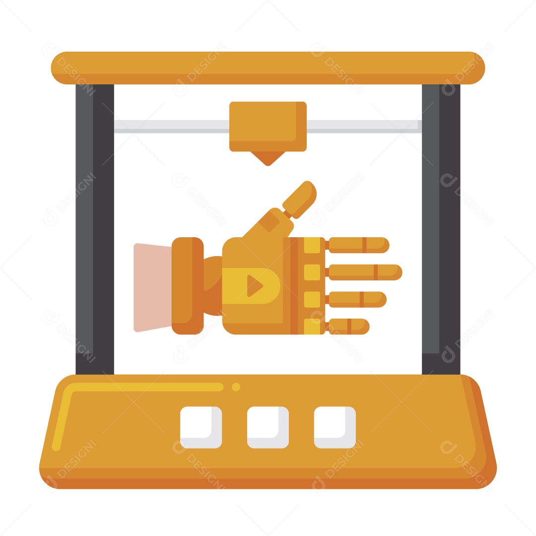 Impressora 3D Ilustração Vetor EPS