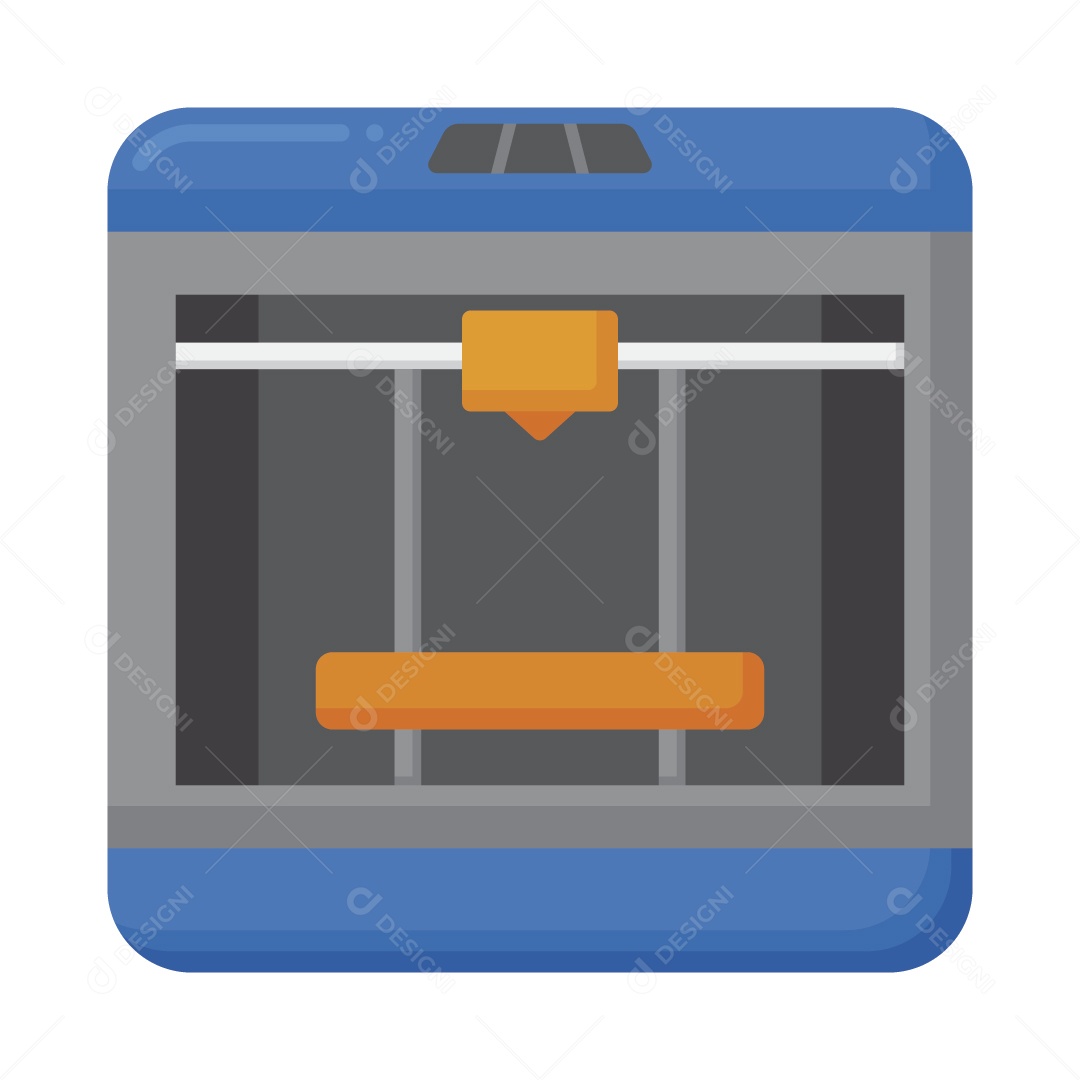 Impressora 3D Ilustração Vetor EPS