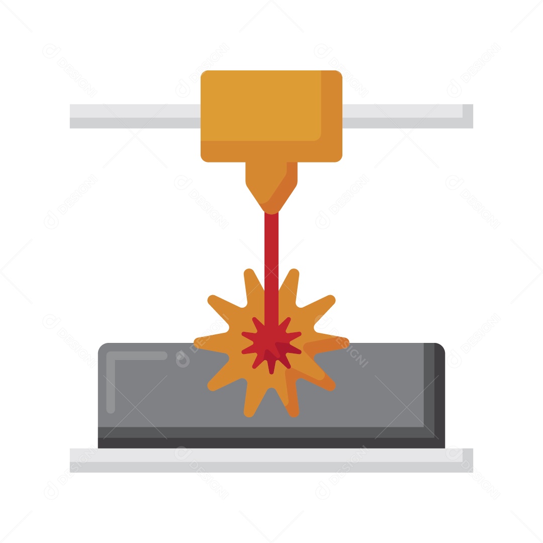 Impressora 3D Ilustração Vetor EPS