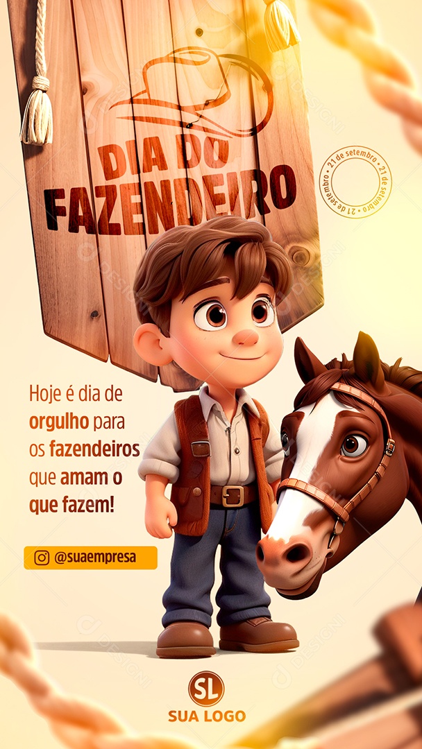 Story Dia Do Fazendeiro 21 de Setembro Social Media PSD Editável