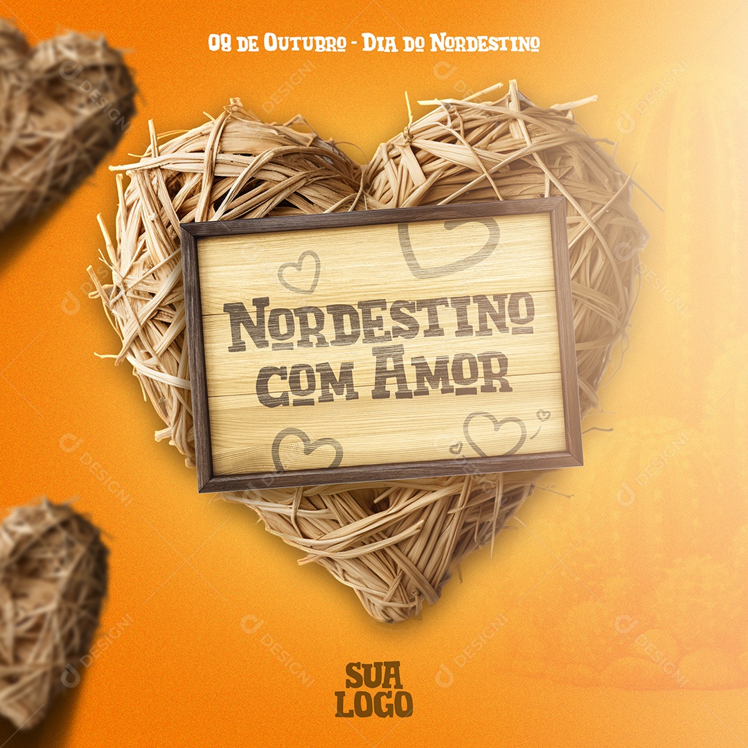 Dia do Nordestino 08 de Outubro Nordestino com Amor Social Media PSD Editável