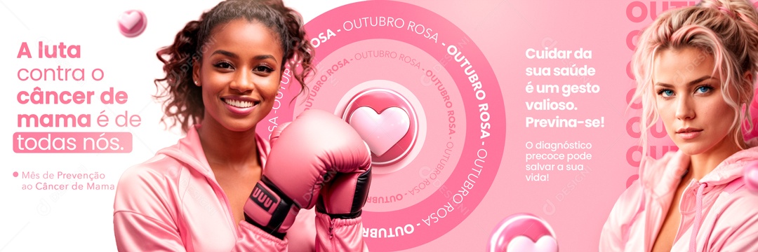 Social Media Banner Outubro Rosa Previna-se PSD Editável
