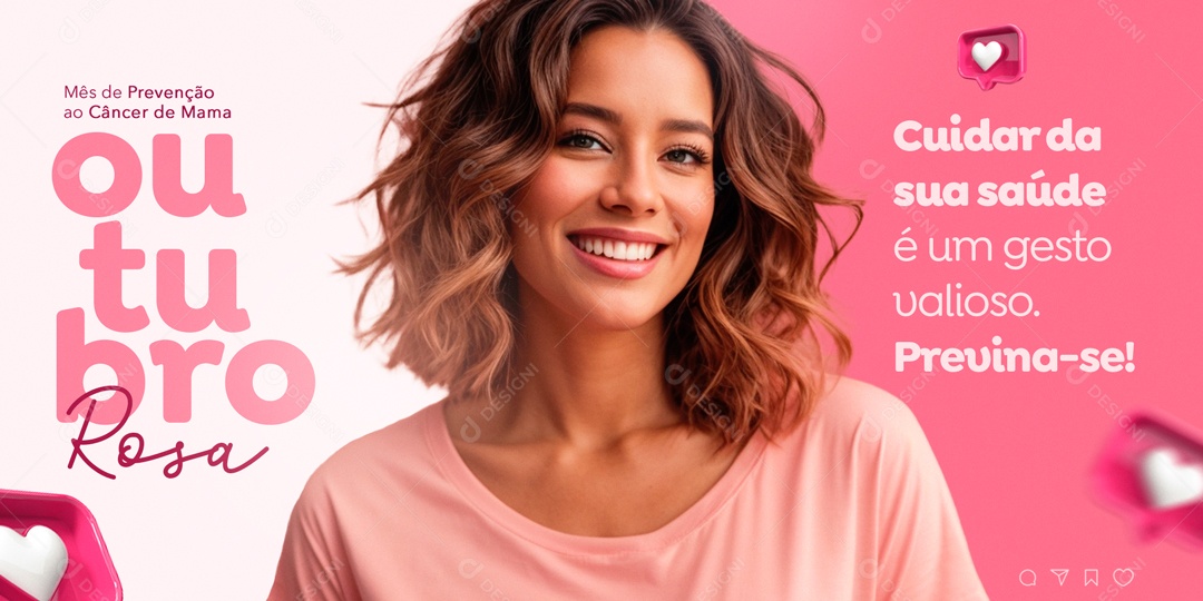 Banner Mês De Prevenção ao Câncer De Mama Outubro Rosa Social Media PSD Editável