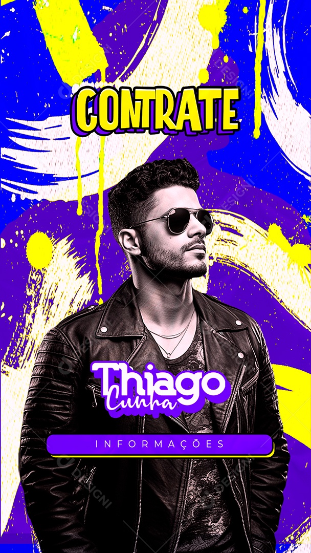 Story Flyer Contrate Thiago Cunha Social Media PSD Editável