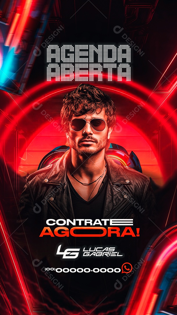 Story Flyer Agenda Aberta Contrate Agora Lucas Gabriel Social Media PSD Editável
