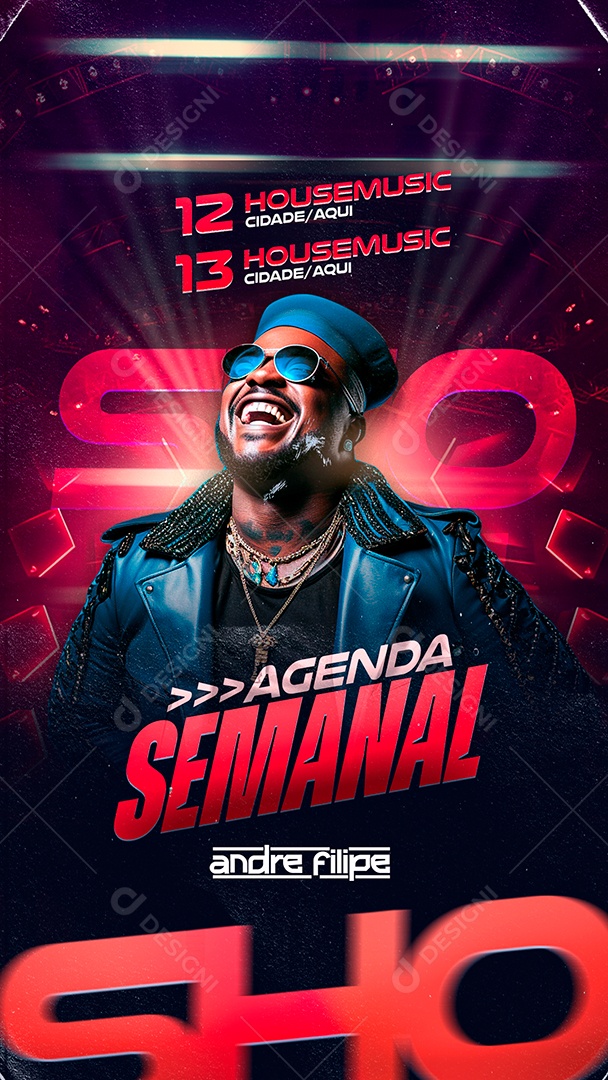 Story Flyer Agenda Semanal Andre Filipe Social Media PSD Editável