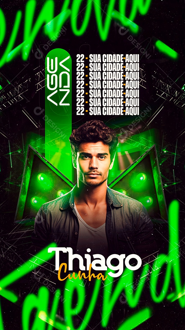 Story Flyer Thiago Cunha Agenda Social Media PSD Editável