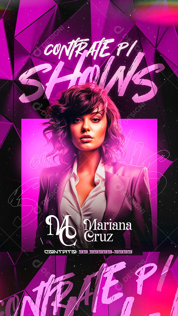 Story Flyer Contrate para Shows Mariana Cruz Social Media PSD Editável