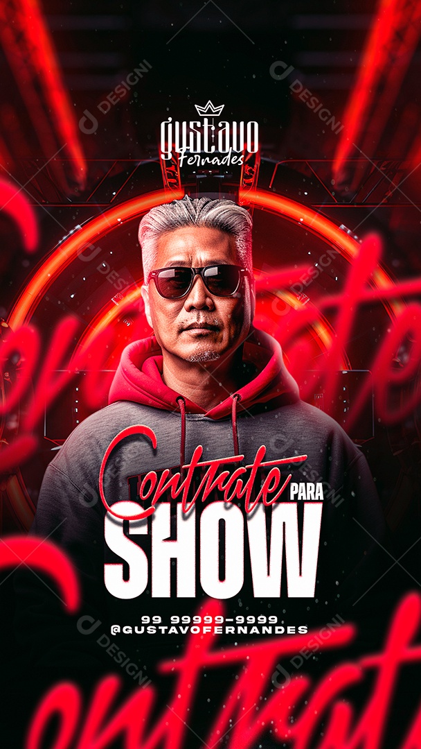 Story Flyer Gustavo Fernades Contrate para Show Social Media PSD Editável