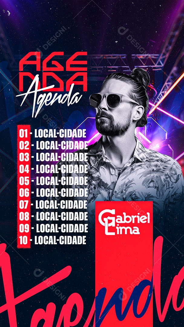 Story Flyer Agenda Gabriel Lima Social Media PSD Editável