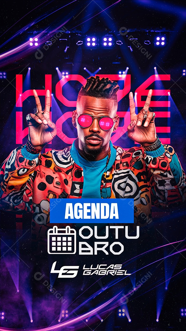 Story Flyer Hoje Agenda Outubro Lucas Gabriel Social Media PSD Editável